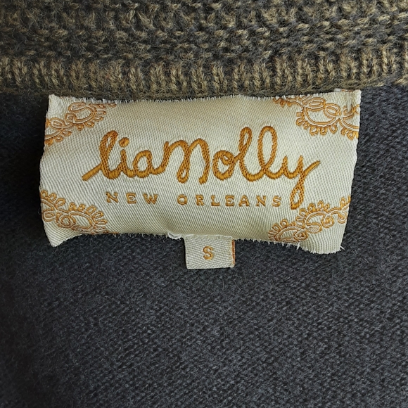 Anthropologie Lia Molly New Orleans Robin Rare Wool/ Cardigan Blend Sweater. - Picture 6 of 7